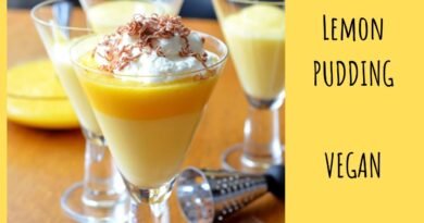 Homemade Lemon Pudding, Vegan recipe. Healthy, vegan desert. No cooking recipe.