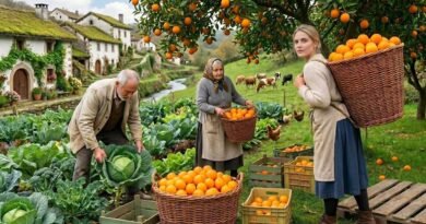 Peaceful Mountain Village Life | Harvesting Fresh Vegetables, Feeding Animals & Cozy Daily Living